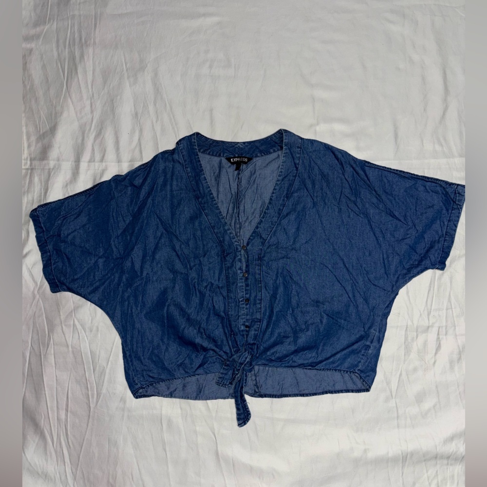 Express Indigo Denim Blouse